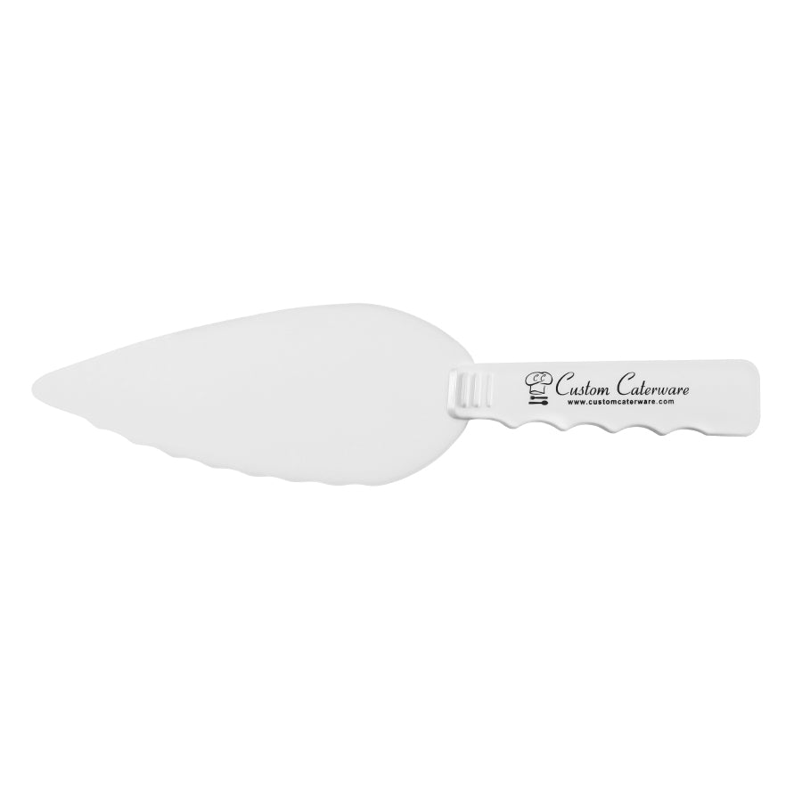 9.5" White Plastic Cake Cutters / Servers Custom Caterware