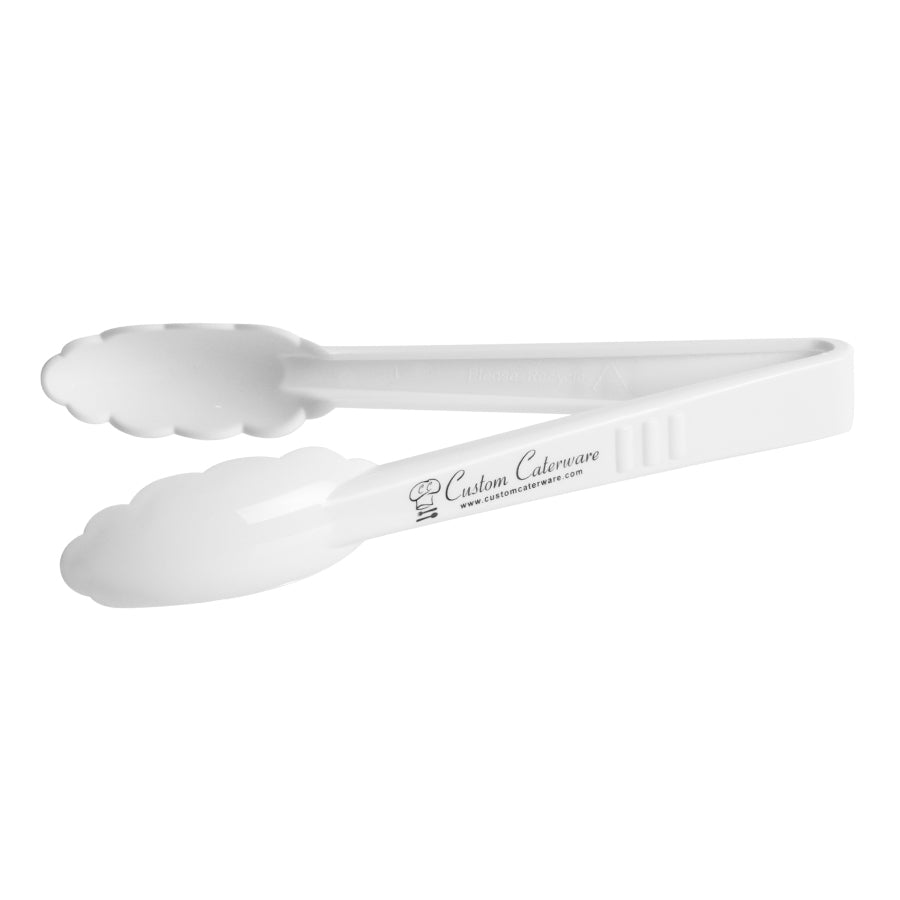 9" All Purpose Plastic Serving Tongs With Scalloped Edges (72)